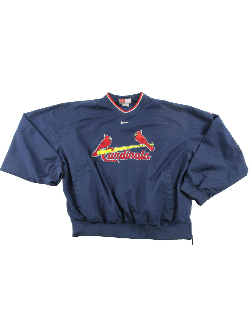 St. Louis Cardinals Jacket Mens Large Blue MLB Baseball Nike V Neck Pullover